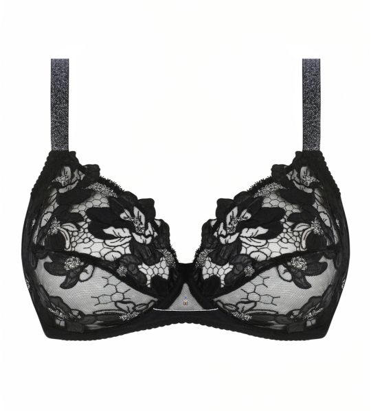 Soutien gorge bien-être Cuir Sexy Noir Argent