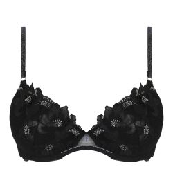 Soutien gorge à coques Cuir Sexy Noir Argent