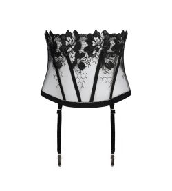Galbe taille Cuir Sexy Noir Argent