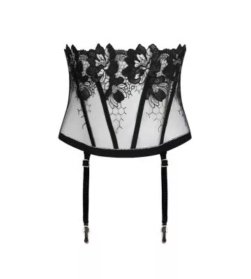 Galbe taille Cuir Sexy Noir Argent