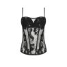 Bustier Cuir Sexy Noir Argent