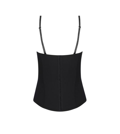 Bustier Cuir Sexy Noir Argent