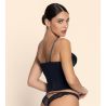 Bustier Cuir Sexy Noir Argent