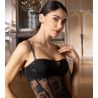 Bustier Cuir Sexy Noir Argent