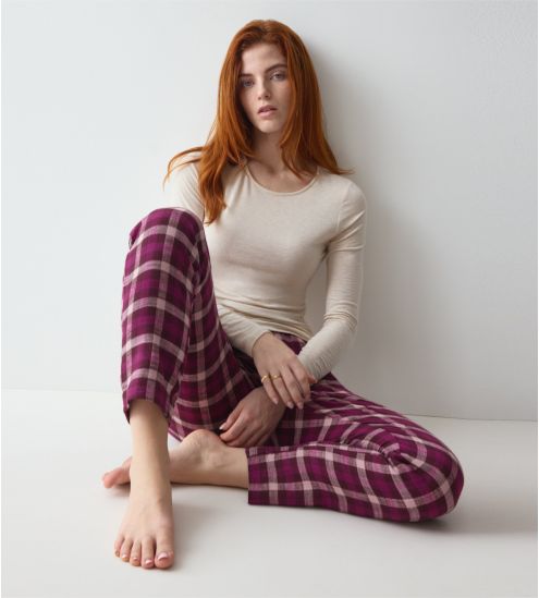Pantalon à carreaux rose en coton Mix & Match Pink