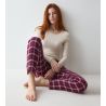 Pantalon à carreaux rose en coton Mix & Match Pink