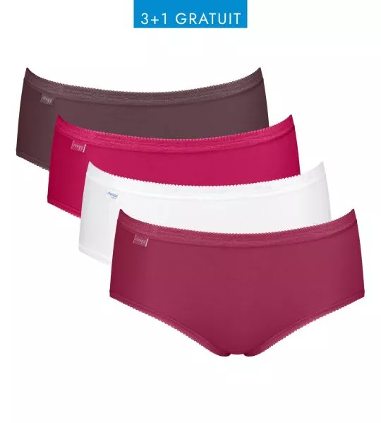 Lot de 4 Sloggi Basic+ Midi Brown Combination