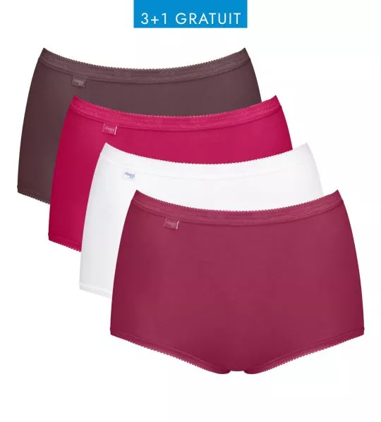 Lot de 4 Sloggi Basic+ Maxi Brown Combination