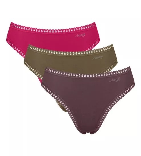 Lot de 3 High Leg Go Crush Rose/Kaki/Brun