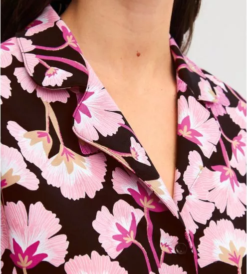 Pyjama boutonné imprimé floral Autumn Dreams Light Melon