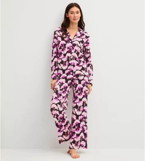 Pyjama boutonné imprimé floral Autumn Dreams Light Melon