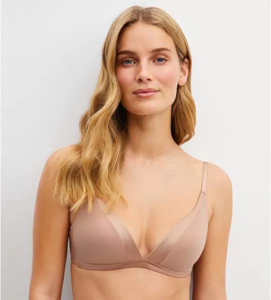 Soutien gorge triangle bords satinés Cate Timeless Taupe