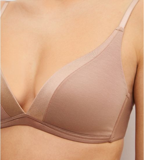 Soutien gorge triangle bords satinés Cate Timeless Taupe