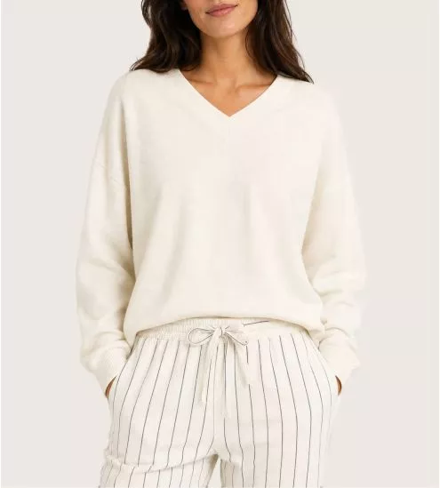 Pull en maille blanc ivoire