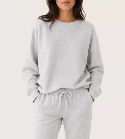Pull en maille gris chiné