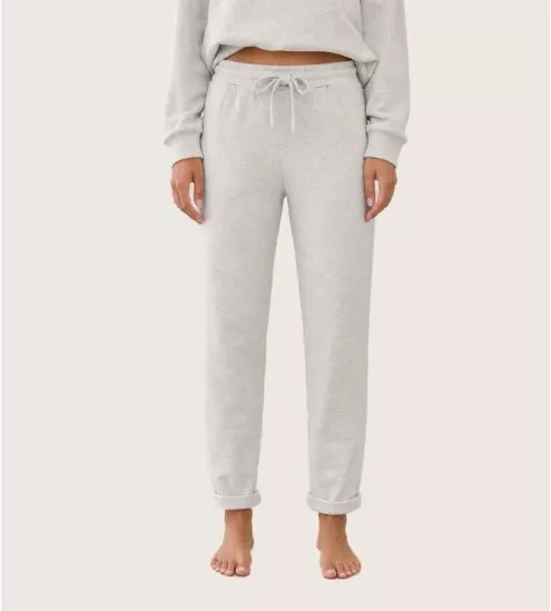 Pantalon de pyjama en maille épaisse gris chiné