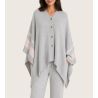 Poncho en laine merinos gris