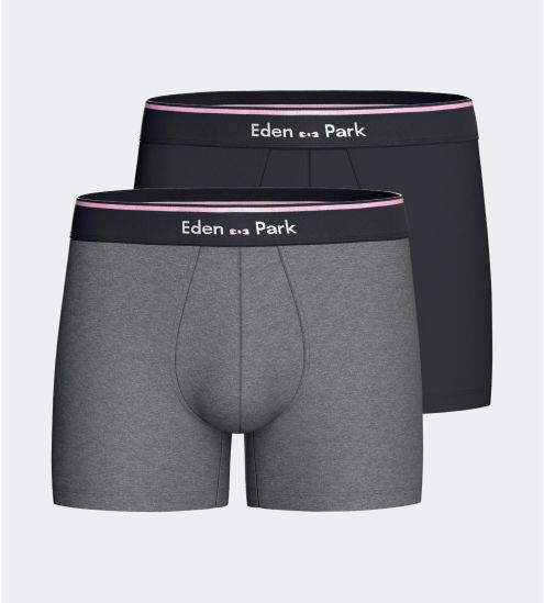 Lot de 2 boxers Gris Chiné/Marine