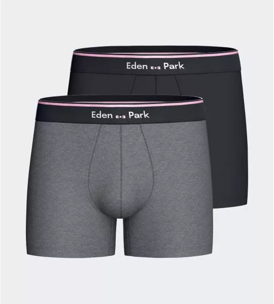 Lot de 2 boxers Gris Chiné/Marine