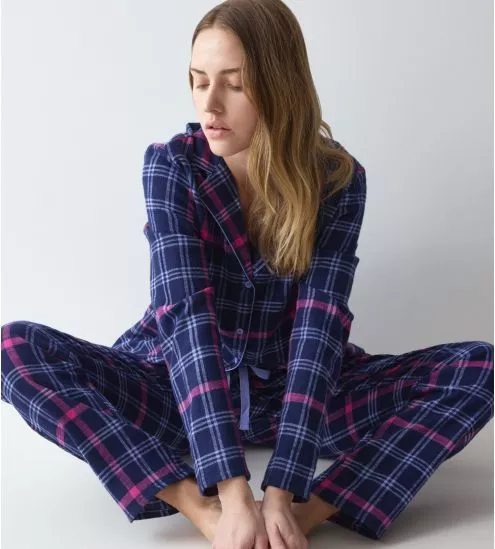 Pyjama à carreaux Boyfriend Blue