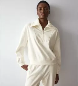 Pull en velours côtelé Silk White