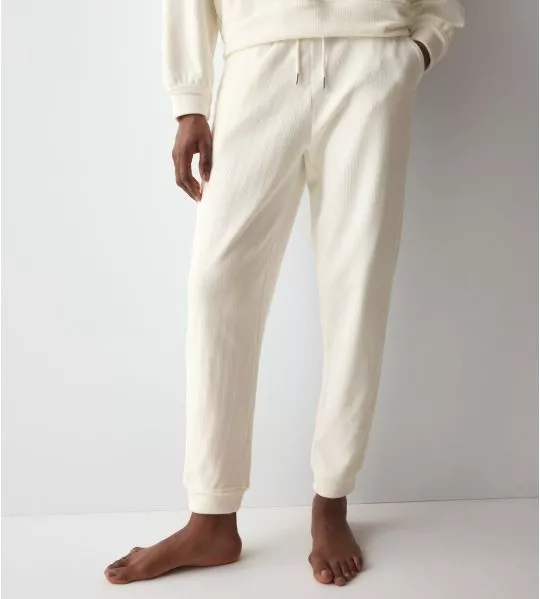 Pantalon en velours côtelé Silk White