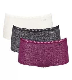 Lot de 3 Short Go Crush Black Combination Blanc/Noir/Violet