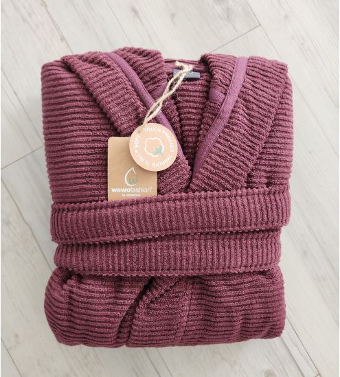 Peignoir à capuche 100% coton éponge Mahogany