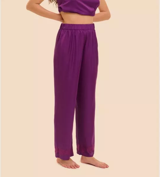 Pantalon de nuit Satin Secrets Mûre