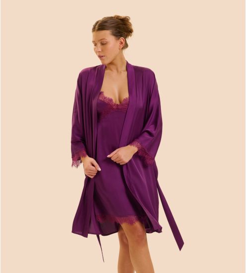 Kimono Satin Secrets Mûre