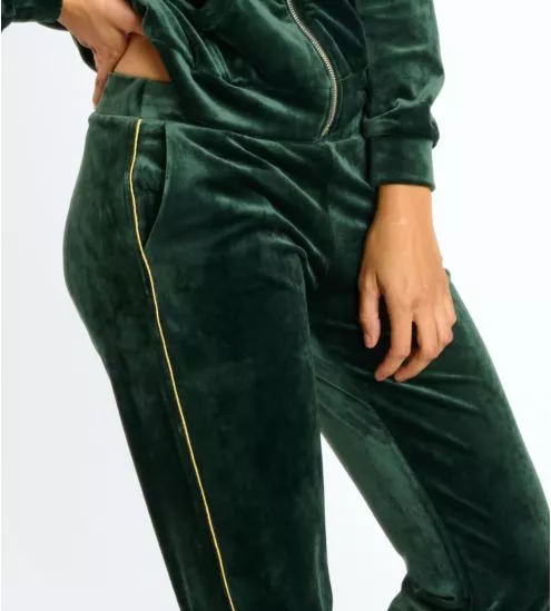 Pantalon de jogging en velours vert kaki Adrian Seashine