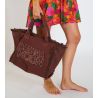Sac de plage uni Chocolat 