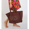 Sac de plage uni Chocolat 