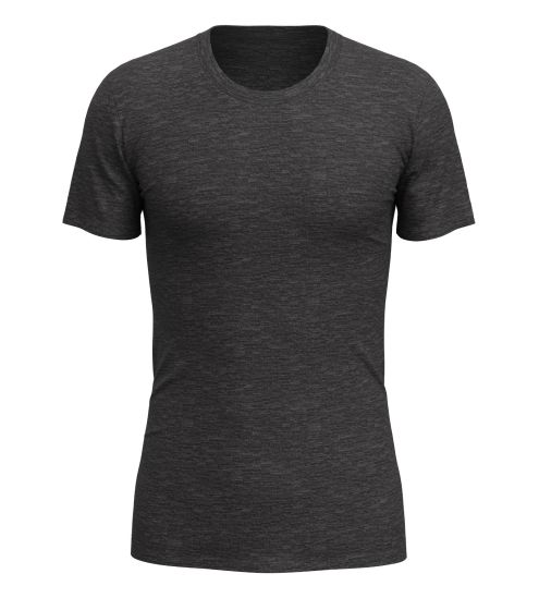 T-shirt manches courtes en laine et soie Wool & Silk Dark Moon Mel
