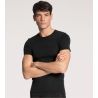 T-shirt manches courtes en laine et soie Wool & Silk Dark Moon Mel