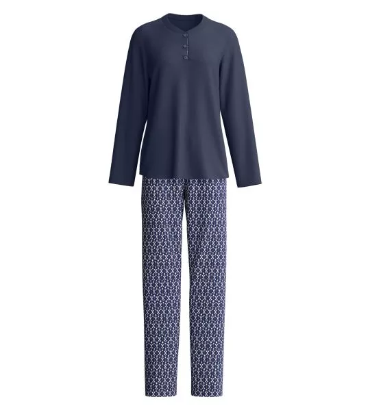 Pyjama long femme Midnight Hearts Peacoat Blue