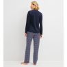Pyjama long femme Midnight Hearts Peacoat Blue