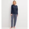 Pyjama long femme Midnight Hearts Peacoat Blue