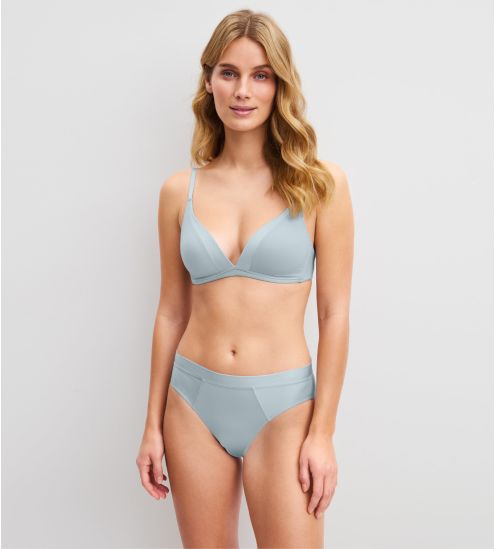 Slip avec bords en satin Cate Pearl Blue