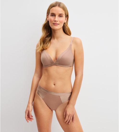 Slip avec bords en satin Cate Timeless Taupe