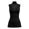 Top sans manches col montant en laine et soie Silky Wool Glam Noir