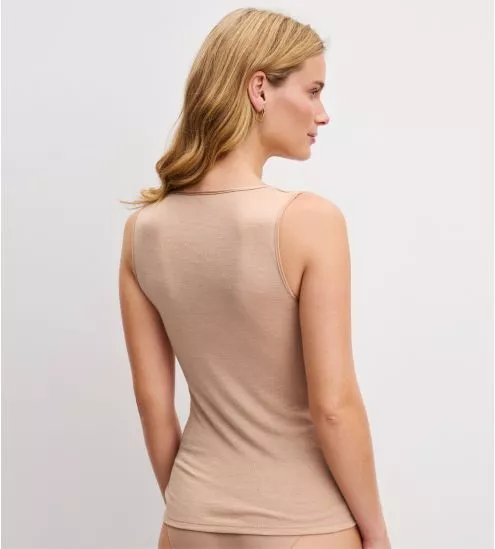 Beige wool and silk tank...