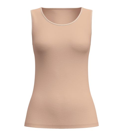 Débardeur beige en laine et soie True Confidence Desert Brown