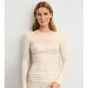 Top manches longues en laine et soie Silky Wool Glam Charm Cream