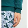 Pyjama femme bords resserrés Midnight Flowers Dark Petrol