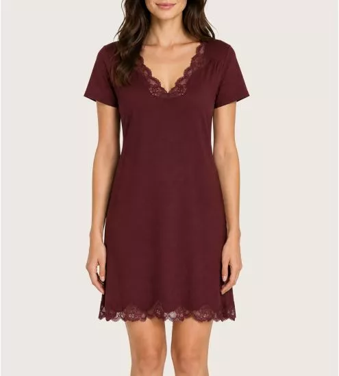 Nuisette manches courtes en modal Simply Perfect Cappuccino