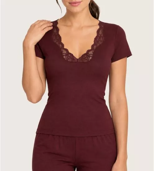 Top manches courtes en modal Simply Perfect Cappuccino