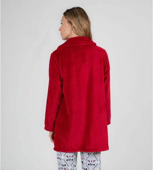 Veste zippée zippée en velours Rouge
