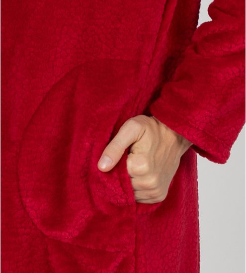 Veste zippée zippée en velours Rouge