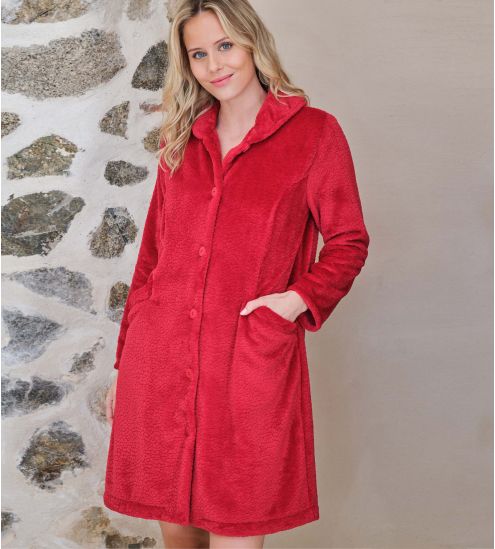 Red Samtknopf-Kleid